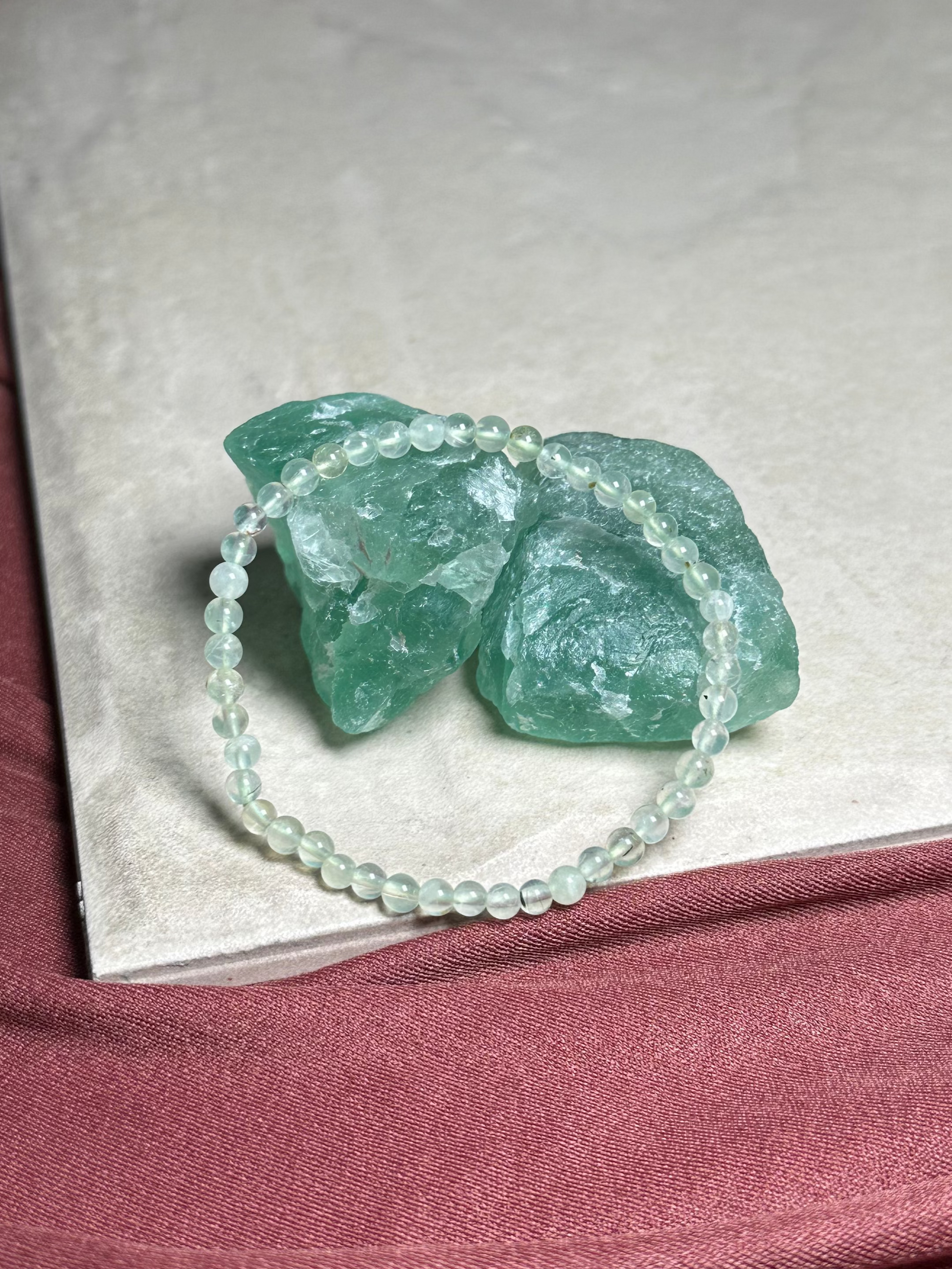 Green Grape Quartz 4mm Bracelet